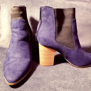 Navy Blue Heeled Boots